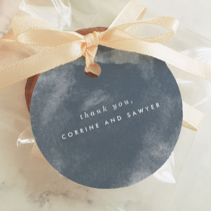 Blue Boho Watercolor Thank You Favour Tags