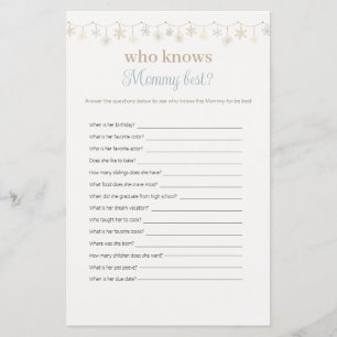 Blue Boho Who Knows Mommy Best Baby Shower Game