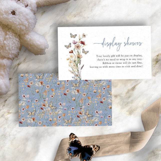 Blue Boho Wildflower Display Shower Enclosure Card (Dusty Blue Boho Wildflower Display Shower Enclosure Card by Painted Paperie
)
