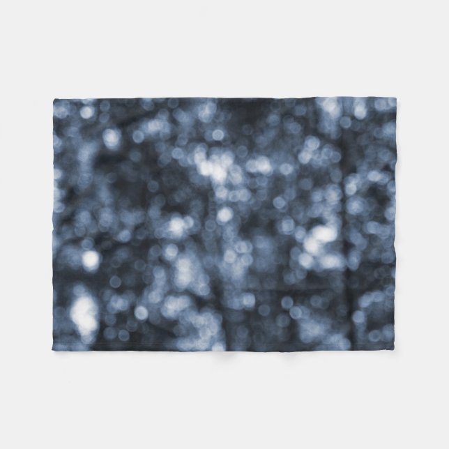 Blue Bokeh Fleece Blanket (Front (Horizontal))