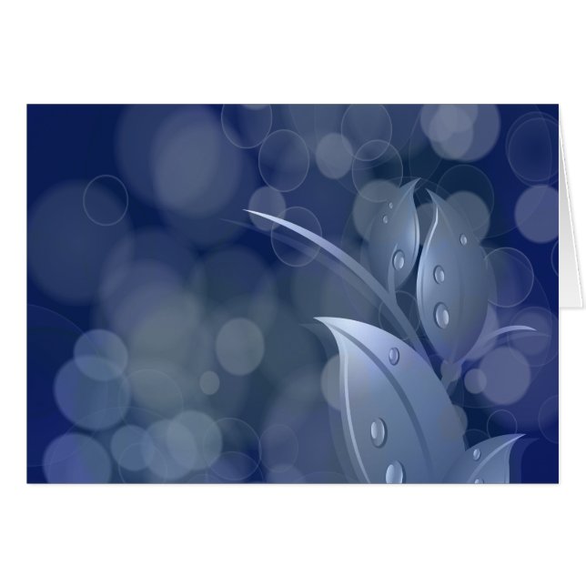 Blue Bokeh Leaves (Front Horizontal)