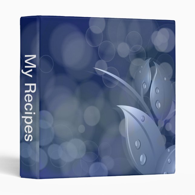 Blue Bokeh Leaves Binder (Front/Spine)
