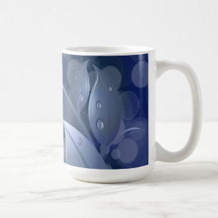 Blue Bokeh Leaves Coffee Mug