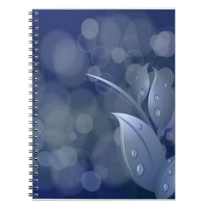 Blue Bokeh Leaves Notebook
