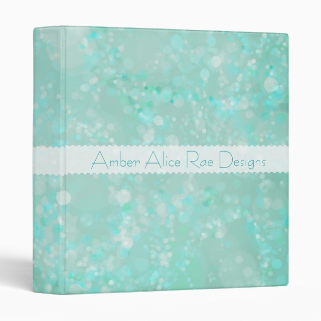 Blue Bokeh Personalized Portfolio Binder (Front/Spine)