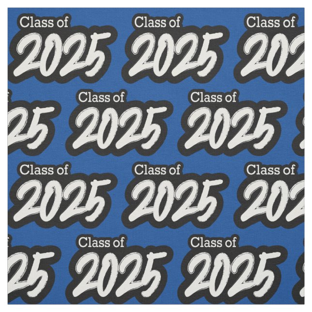 Blue Bold Brush Class of 2025 Fabric (Swatch)