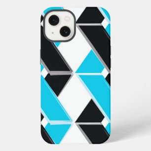 Blue, bold, cool, trendy braided geometric shapes iPhone 13 case