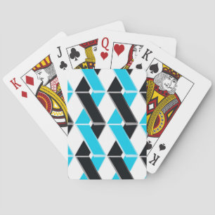 Blue, bold, cool, trendy braided geometric shapes playing cards
