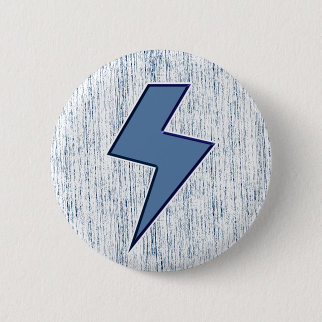 Blue Bolt 2 Inch Round Button (Front)