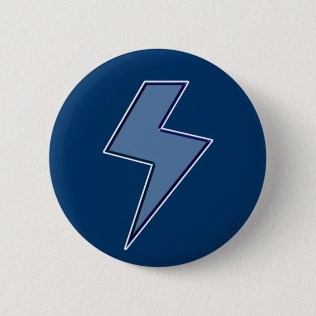 Blue Bolt 2 Inch Round Button (Front)
