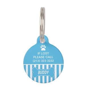 Blue Bone Dog ID Tag