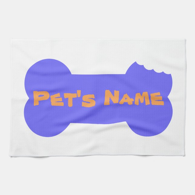 Blue Bone personalized Dog Kitchen Towel (Horizontal)