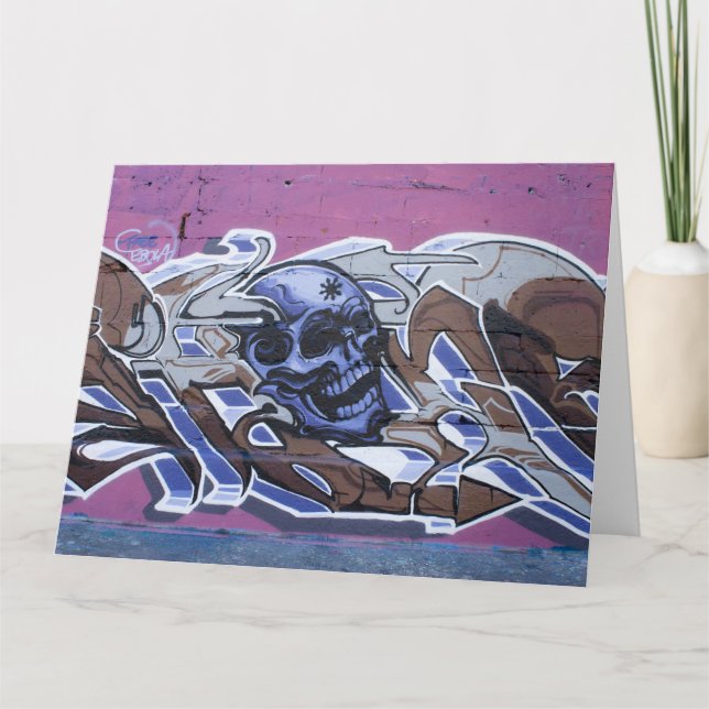 Blue Bonehead Graffiti Card (Front)
