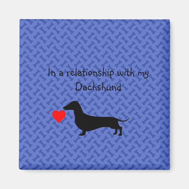 Blue Bones Funny Dachshund Magnet (Front)