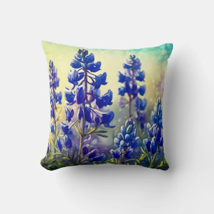 Blue Bonnet Throw Pillow