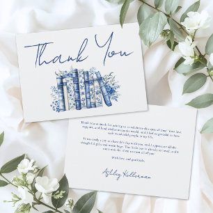 Blue Book Floral Thank You Card