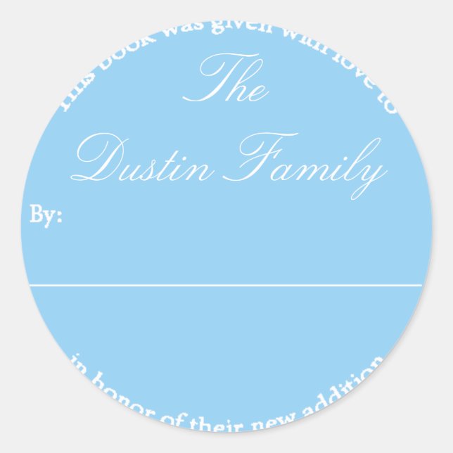 Blue Book Plate Classic Round Sticker (Front)