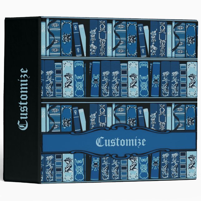 Blue Book Shelves Vintage Books Binder (Front/Spine)