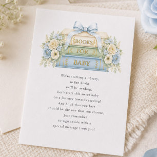 Blue Books for Baby Shower Insert Card