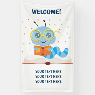 Blue Bookworm Theme Banner