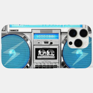 Blue boombox iPhone 16 pro max case