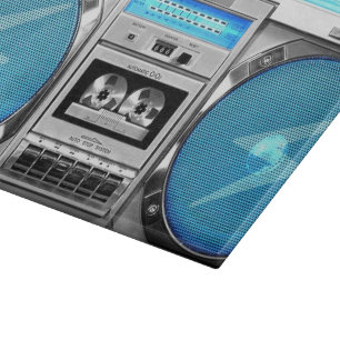 Blue boombox cutting board