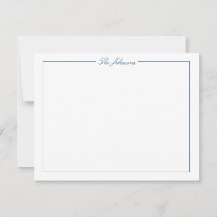 Blue Border Personalized Stationery Note Card