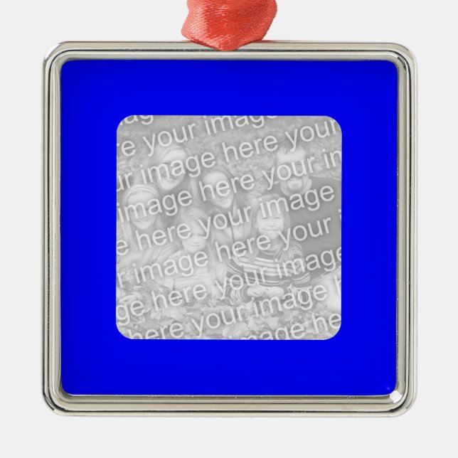 Blue Border Photo Ornament (Front)