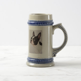 Blue Boston Terrier Dog Stein