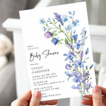 Blue Botanical Beauty Wildflower Baby Shower