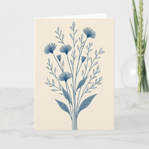 Blue Botanical Blooms Card