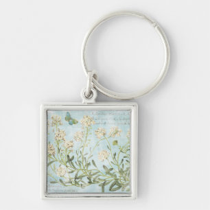 Blue Botanical Keychain