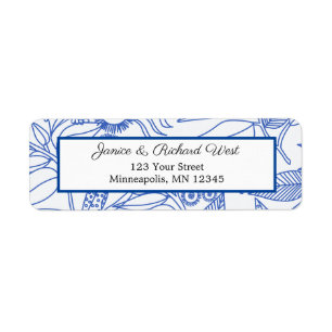 Blue Botanical Navy Mariage Adresse