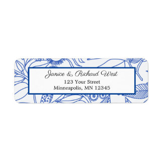 Blue Botanical Navy Mariage Adresse