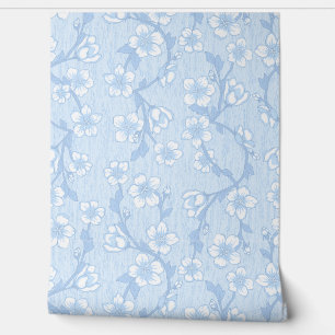 Blue Botanical Wallpaper – Modern Floral
