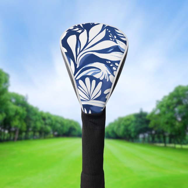 Blue Botanical Watercolor Floral Golf Head Cover (Creator Uploaded)