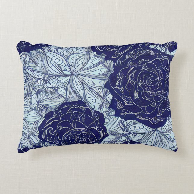 Blue Botanics Accent Pillow (Front)