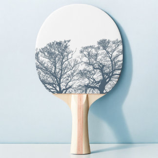 Blue Bottom Trees Tropical Boho Ping Pong Paddle