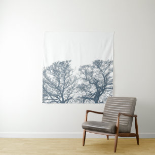 Blue Bottom Trees Tropical Boho Tapestry
