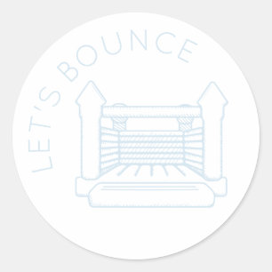 Blue Bounce House "Let's Bounce" Sticker