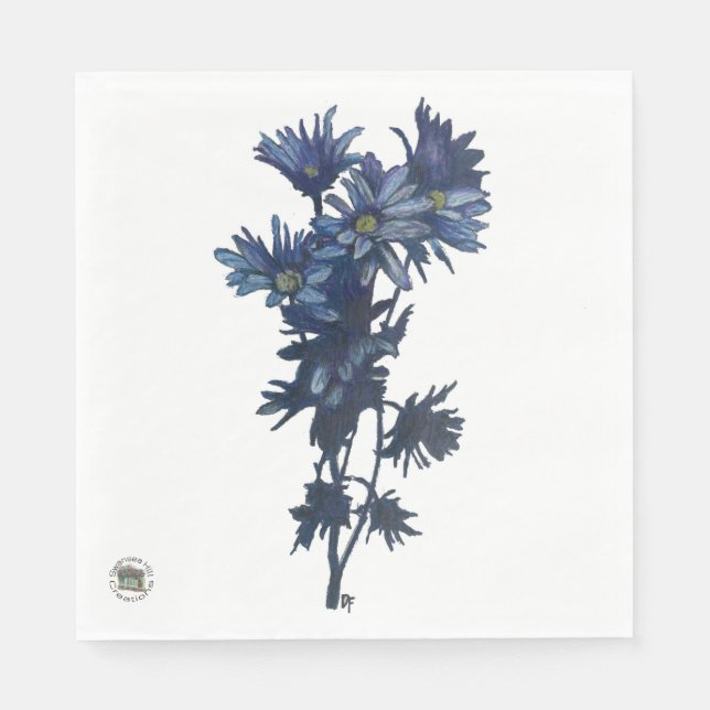 Blue Bouquet Paper Napkin (Front)