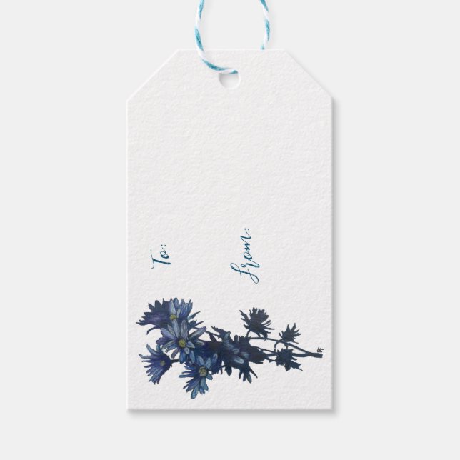 Blue Bouquet Summer Gift Tag (Front)