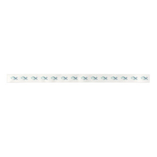 Blue Bow and Mistletoe Satin Ribbon