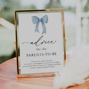 Blue Bow and Ribbon Advice for the Parents Sign