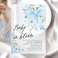Blue Bow Baby in Bloom Floral Boy Baby Shower