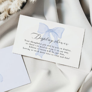 Blue Bow Baby Shower Display Shower Enclosure Card