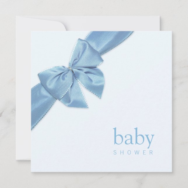 Blue Bow Baby Shower invitation (Front)
