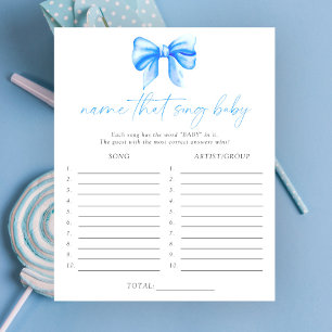Blue bow baby shower Name that song baby game
