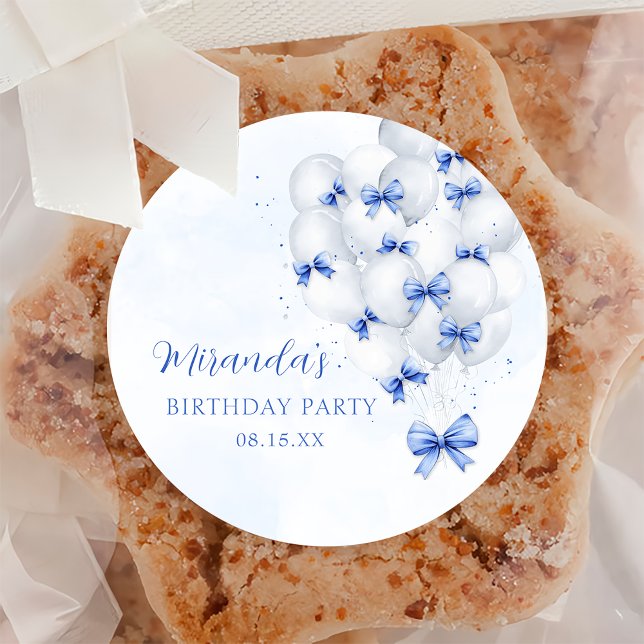 Blue Bow Balloons Birthday Sticker (Creator Uploaded)
