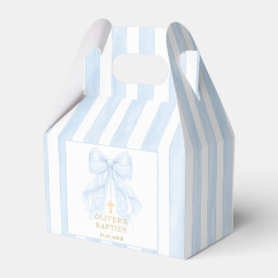 Blue Bow Baptism Favor Box